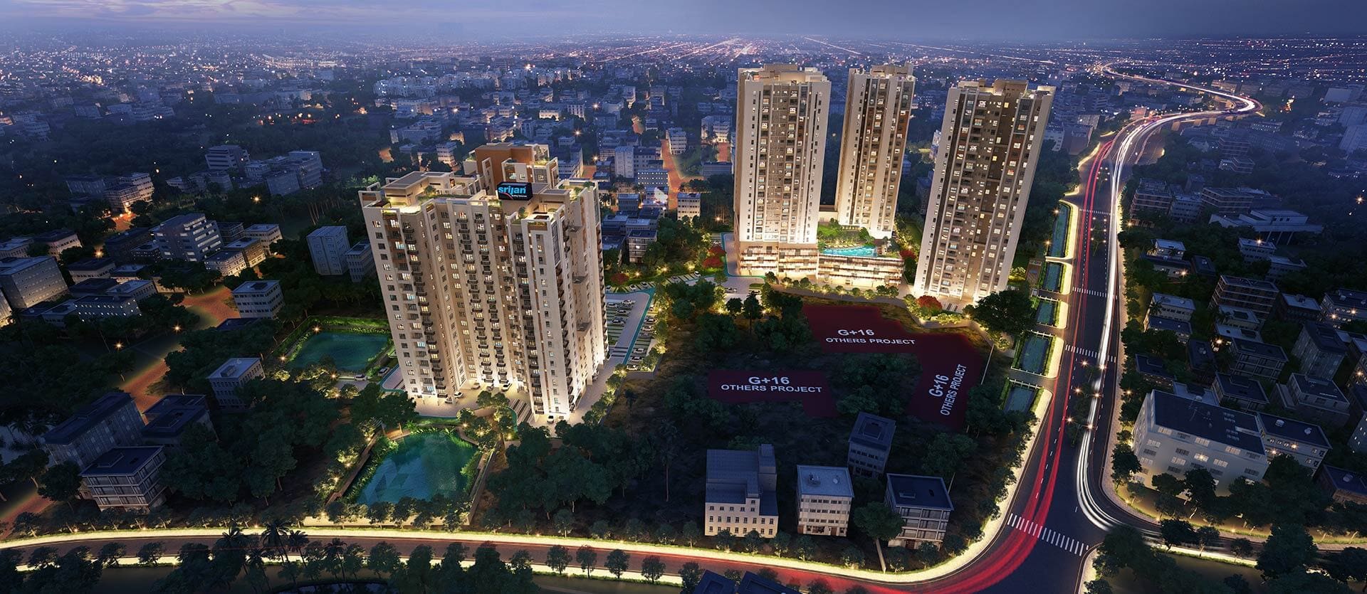 Srijan Ozone in Kolkata Luxury Flats in South Kolkata, EM Bypass