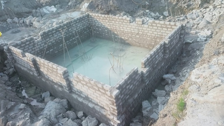 BLOCK-B PILE CAP BRICK WORK